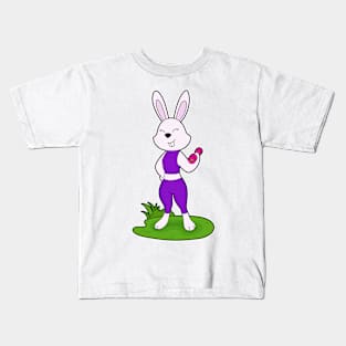 Rabbit Fitness Dumbbell Kids T-Shirt